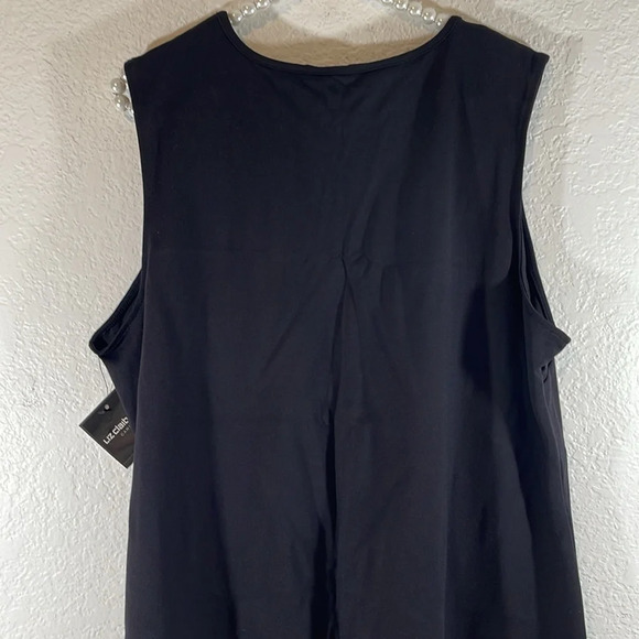 LIZ CLAIBORNE CAREER Sleeveless Black Blouse with Gold Hardware Size 2XL NEW - Picture 5 of 8